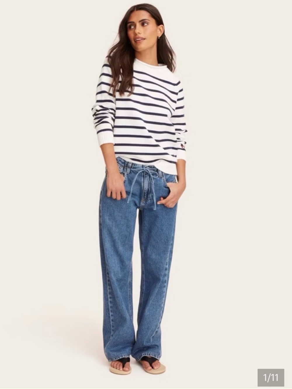 NWT Mid-Rise Drawstring Baggy Jeans - PARKE x TARGET Medium Wash - Size 4